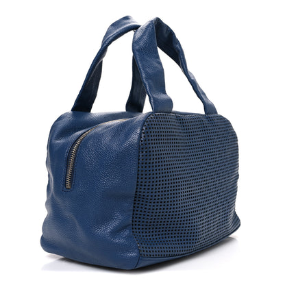Chanel Caviar Perforated Bowler Blue 3 of 11
