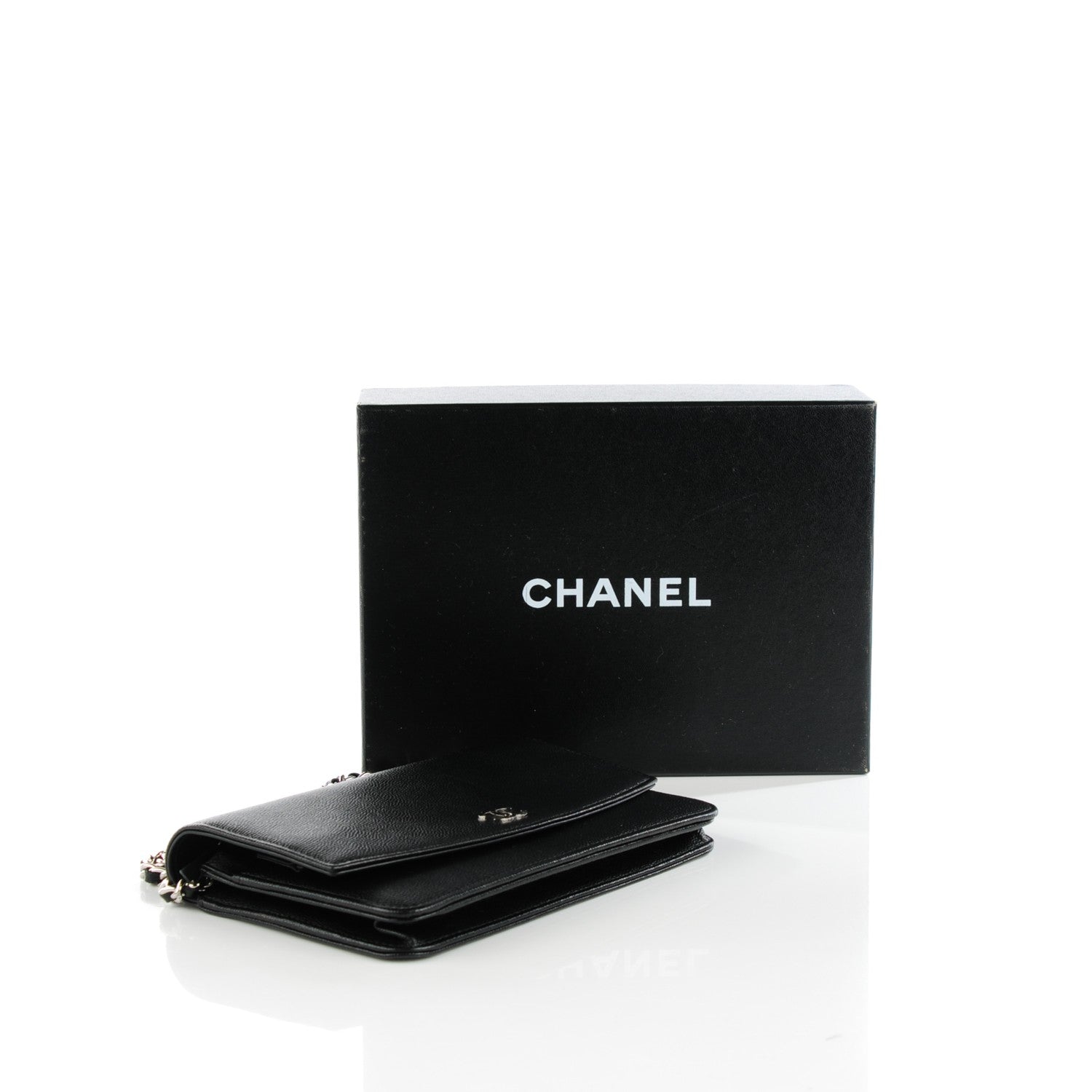 Chanel Caviar Sevruga Wallet On Chain WOC Black 4 of 8