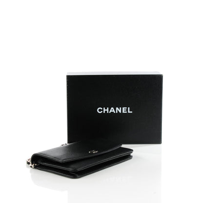 Chanel Caviar Sevruga Wallet On Chain WOC Black 4 of 8