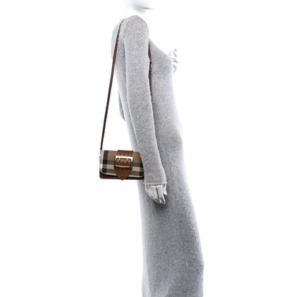 Burberry House Check Bridle Calfskin Small Madison Buckle Bag Tan 2 of 11