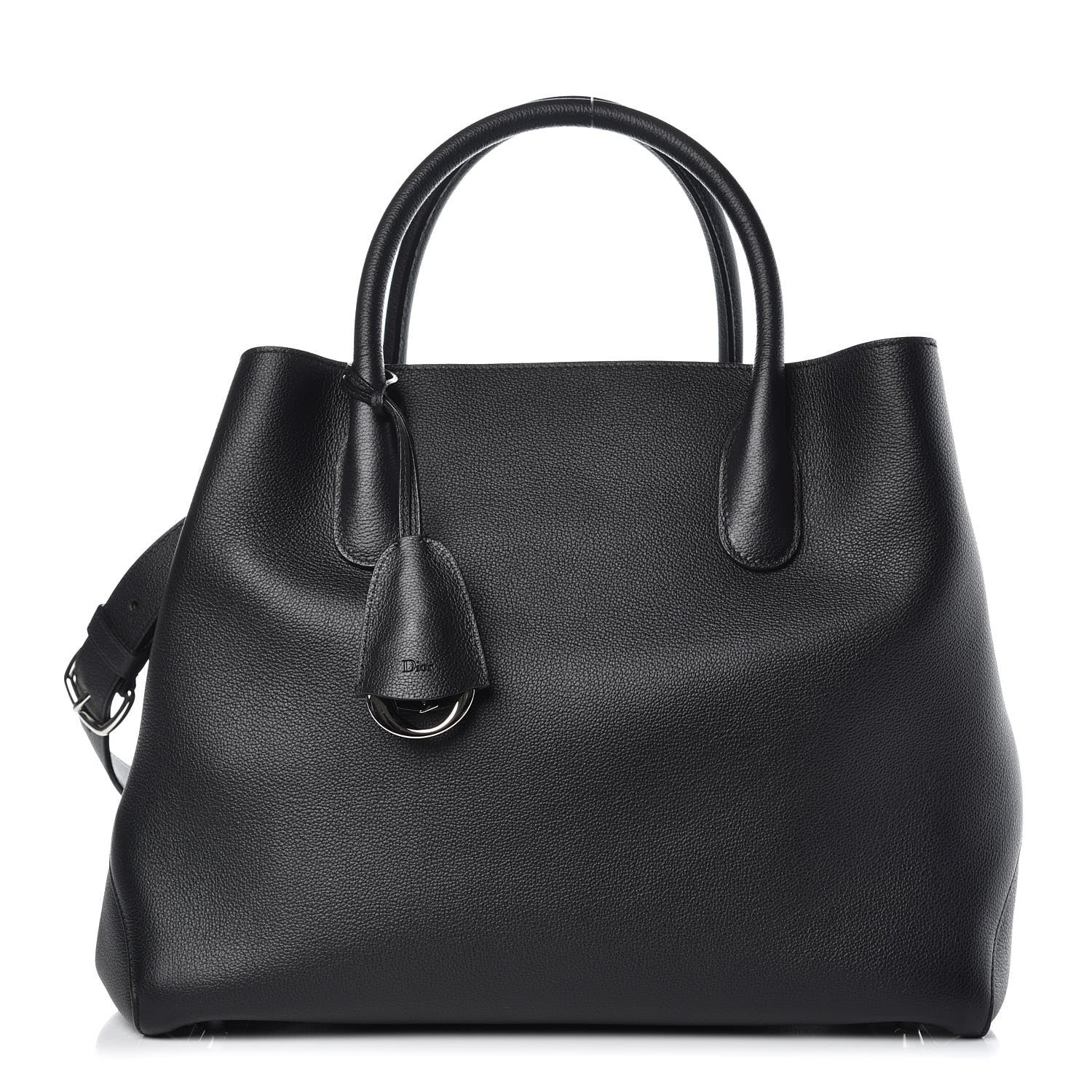 Christian Dior Supple Grained Calfskin Large Open Bar Tote Black 1 of 10