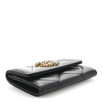 Chanel Lambskin Quilted Chanel 19 Flap Card Holder Black 4 of 8