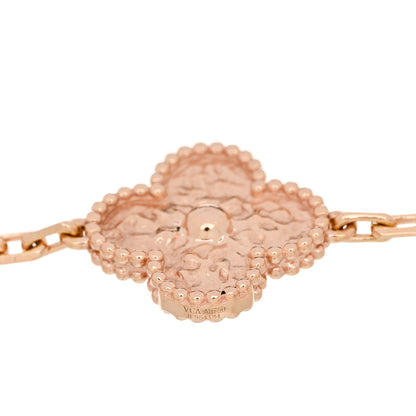 Van Cleef & Arpels 18K Rose Gold 5 Motifs Vintage Alhambra Bracelet 3 of 4