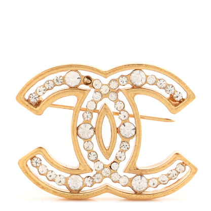 Chanel Crystal CC Brooch Gold 1 of 4