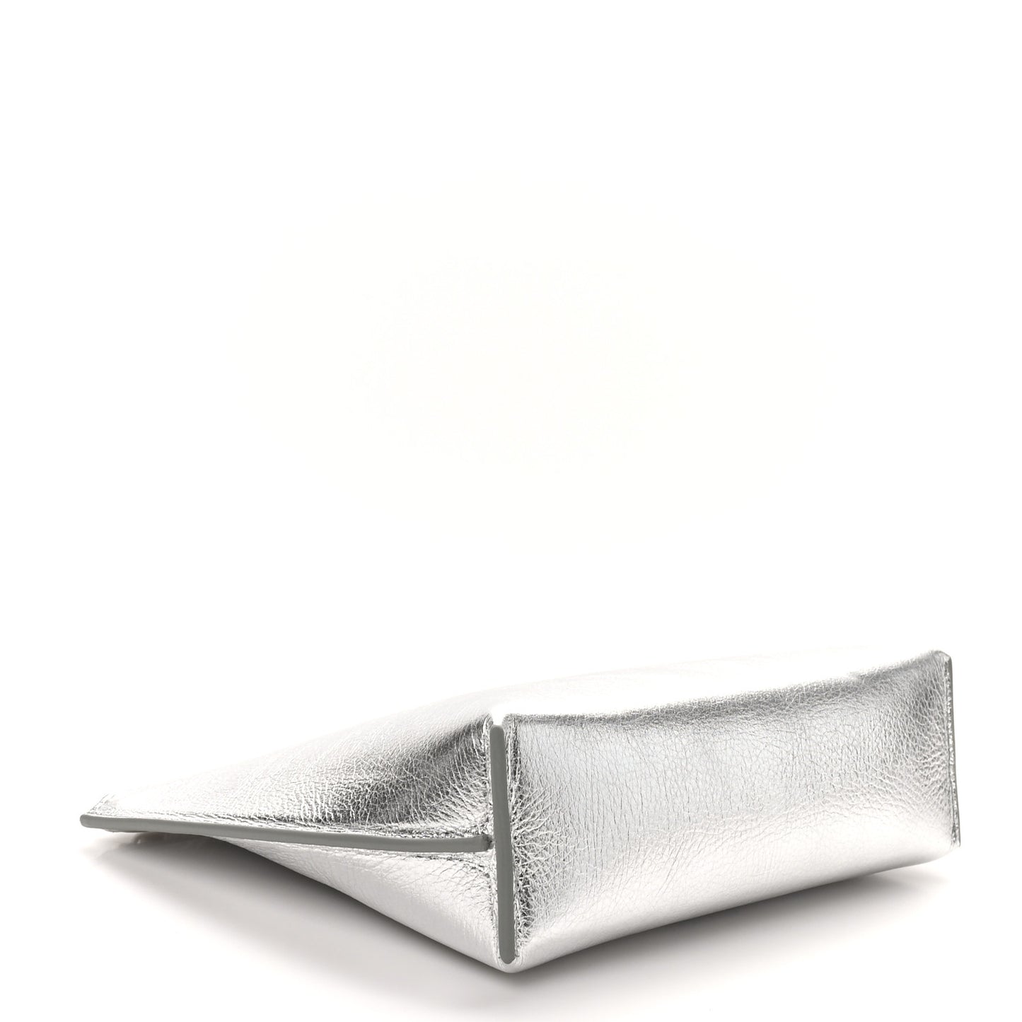 Metallic Calfskin 4G Liquid Pouch Silver