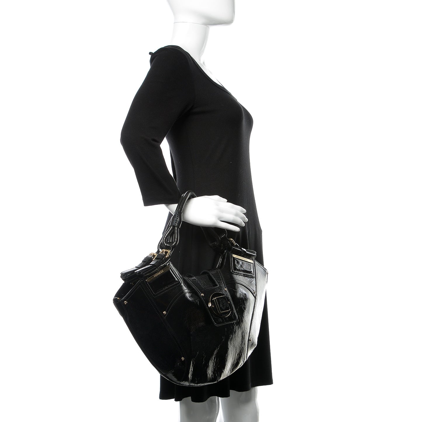 Patent Shoulder Bag Black