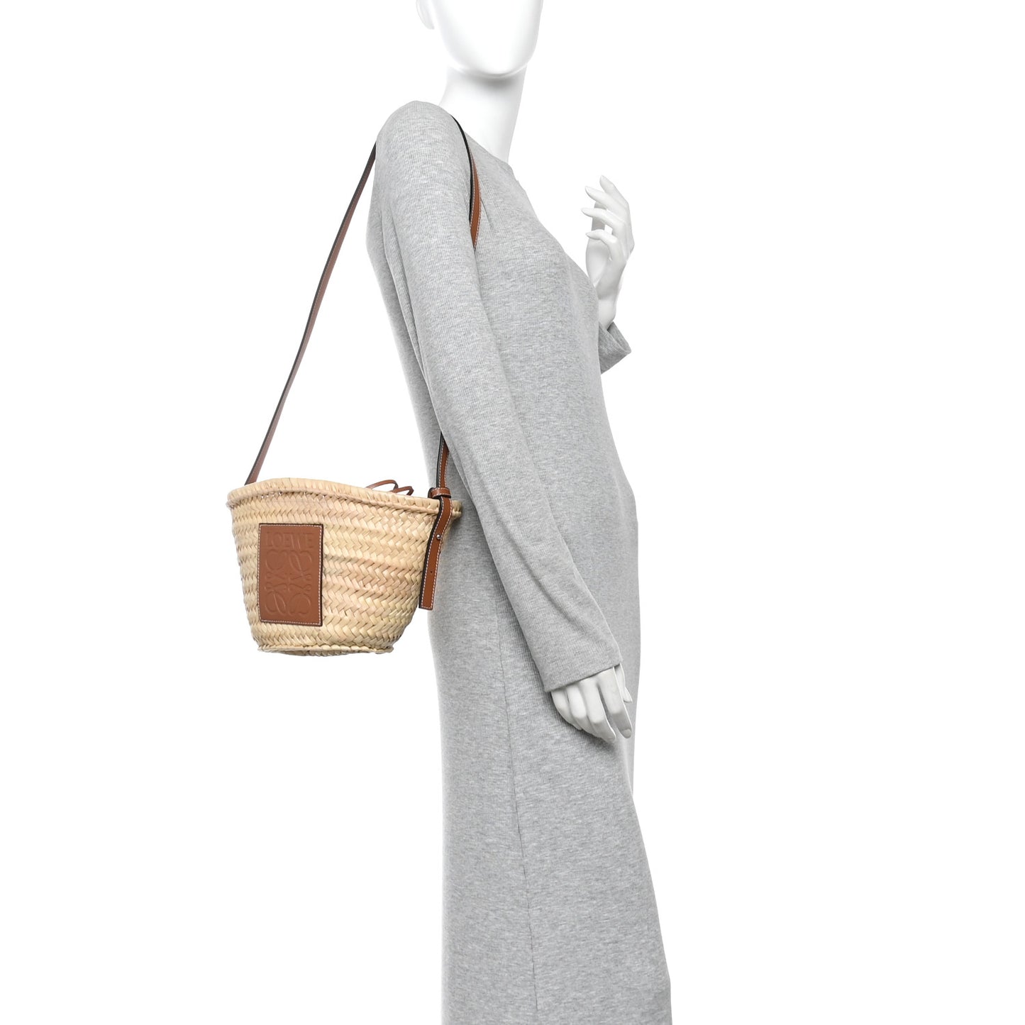 Raffia Drawstring Basket Tote Bag Natural Tan