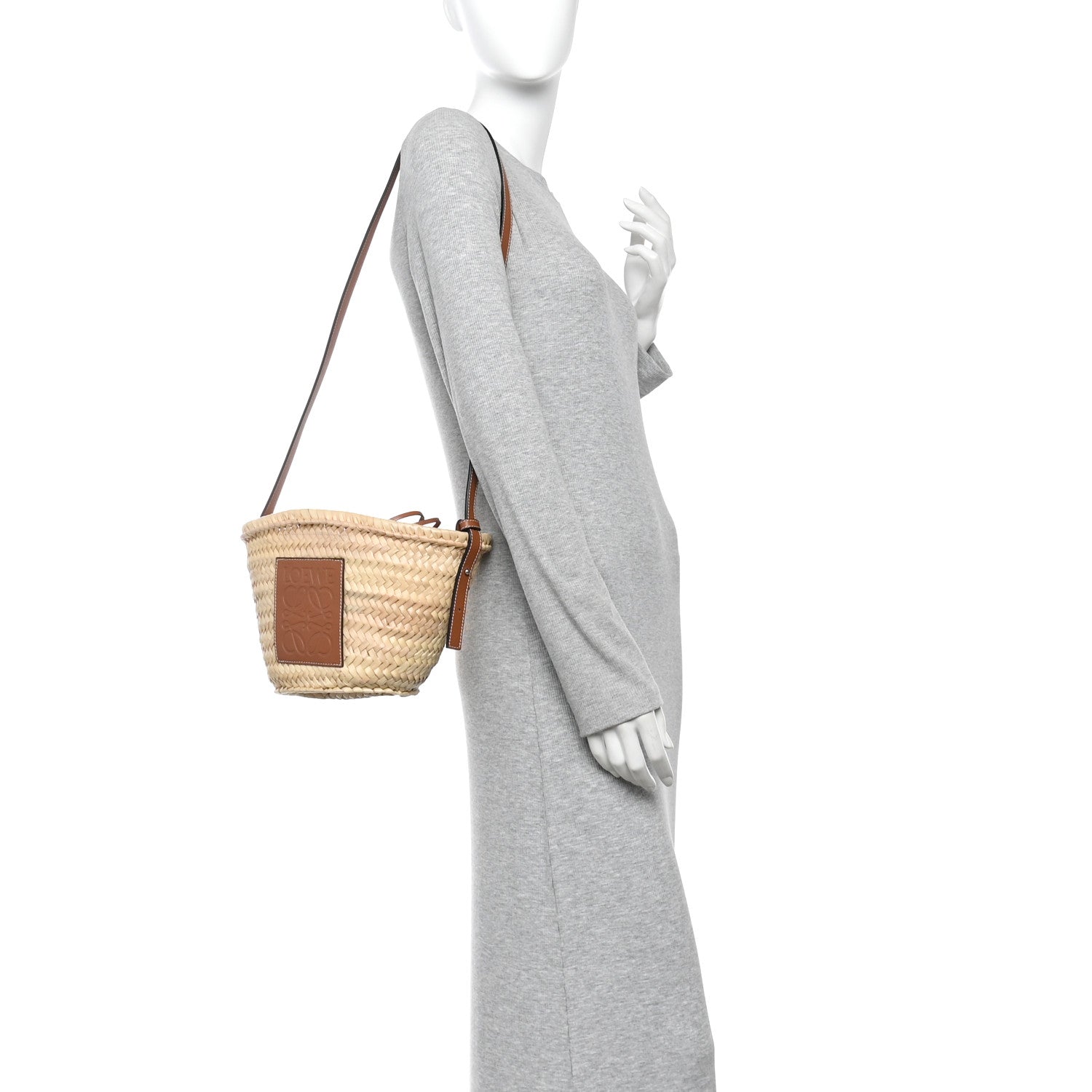 Loewe Raffia Drawstring Basket Tote Bag Natural Tan 2 of 9