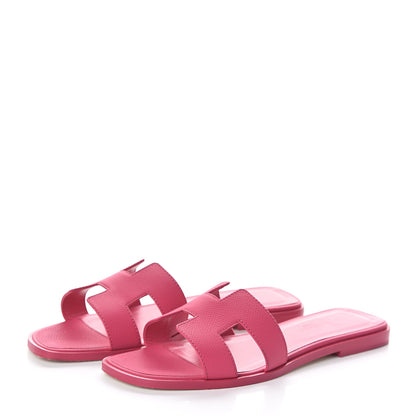 Hermes Epsom Oran Sandals 37 Rouge Azalee 3 of 8