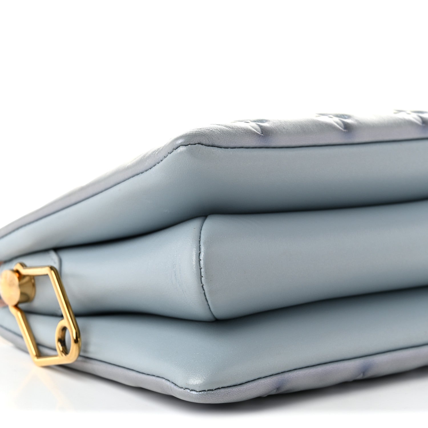 Louis Vuitton Metallic Lambskin Embossed Monogram Coussin BB Blue 8 of 9