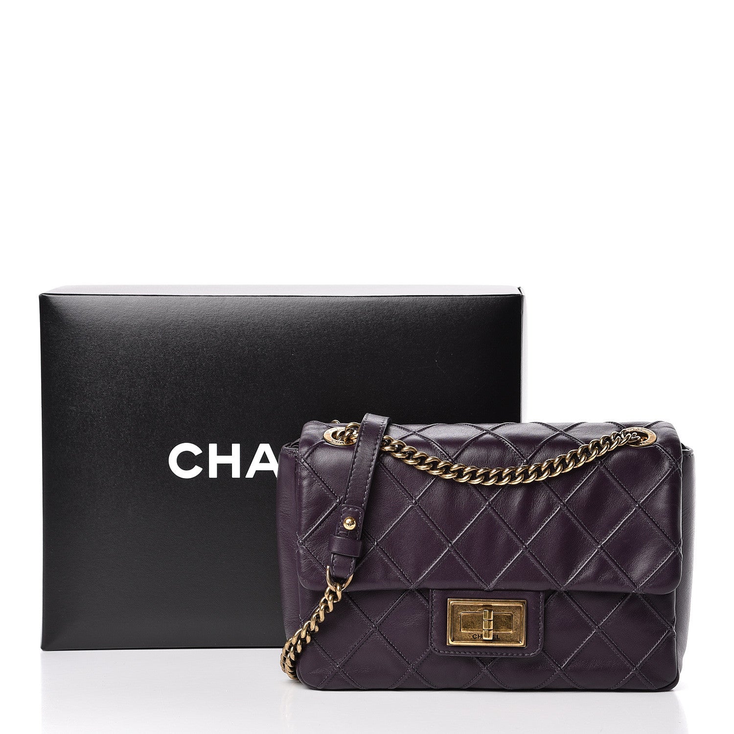 Chanel Calfskin Diamond Debossed Medium Cosmos Flap Purple 11 of 11