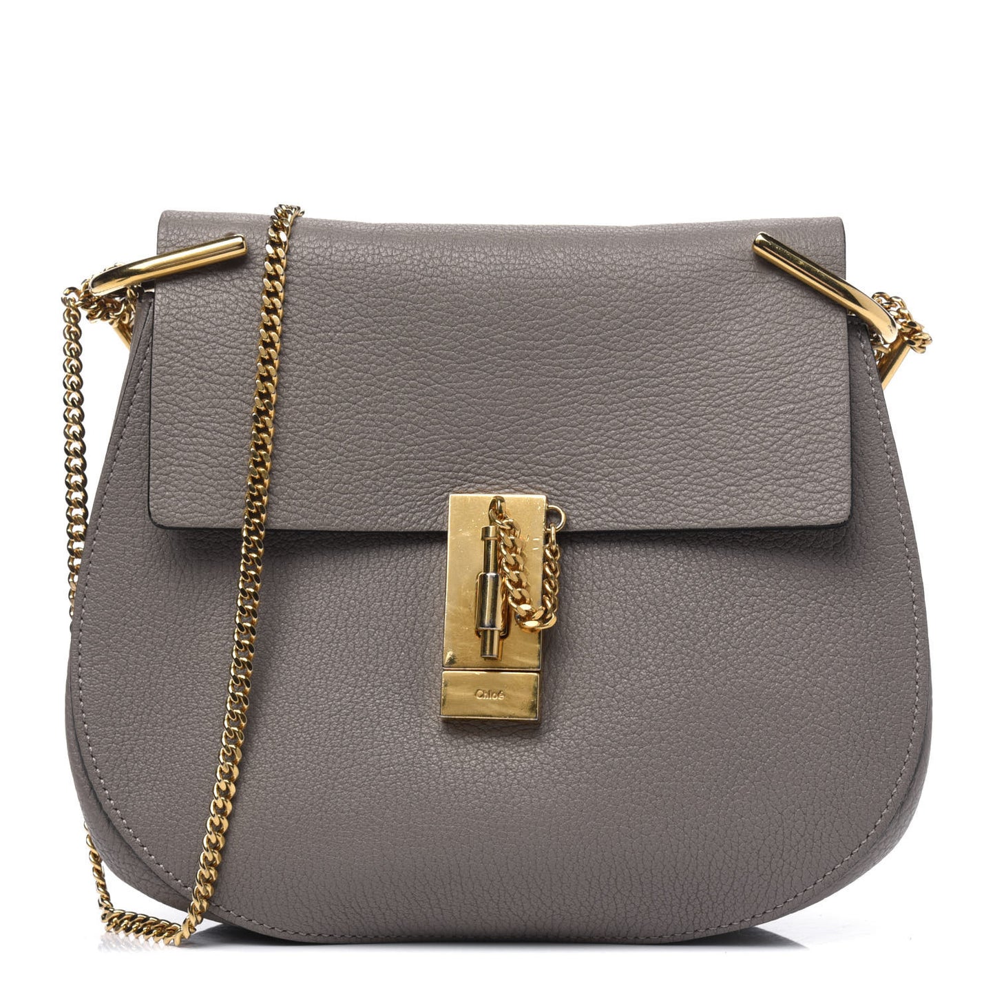 Grained Lambskin Drew Shoulder Bag Motty Grey