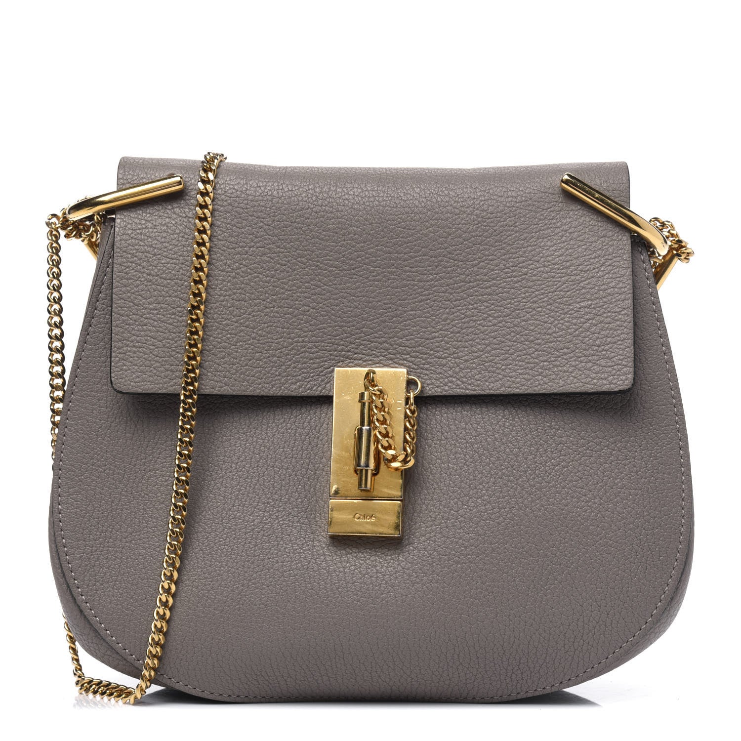 Chloe Grained Lambskin Drew Shoulder Bag Motty Grey 1 of 7