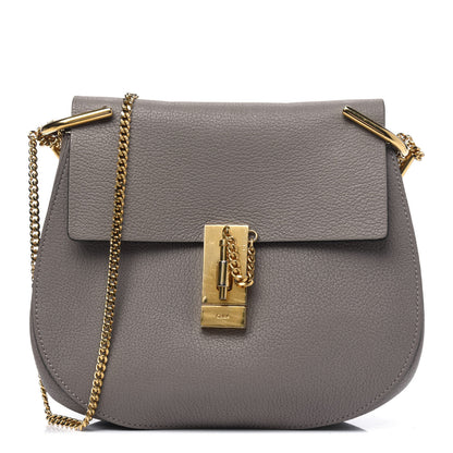 Chloe Grained Lambskin Drew Shoulder Bag Motty Grey 1 of 7