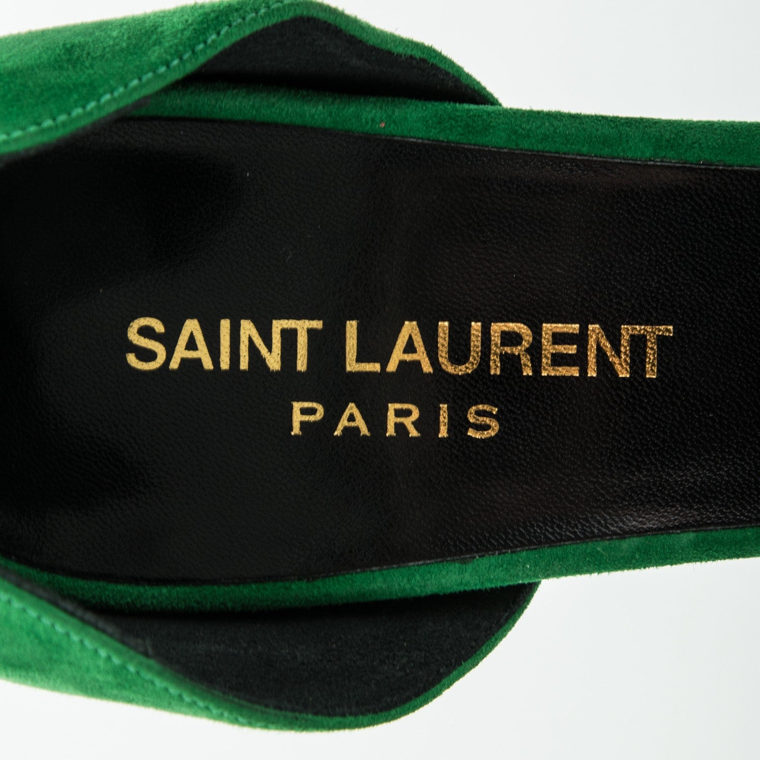 Saint Laurent Suede Paris 105 D'orsay Escarpin Pumps 39 Toxic Green 7 of 7