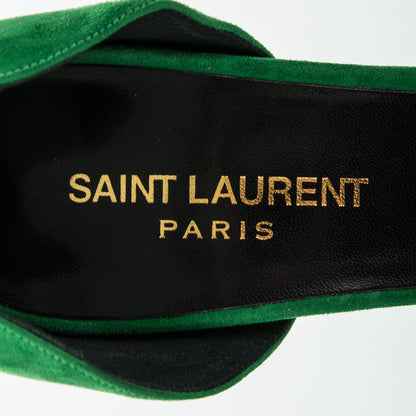 Saint Laurent Suede Paris 105 D'orsay Escarpin Pumps 39 Toxic Green 7 of 7