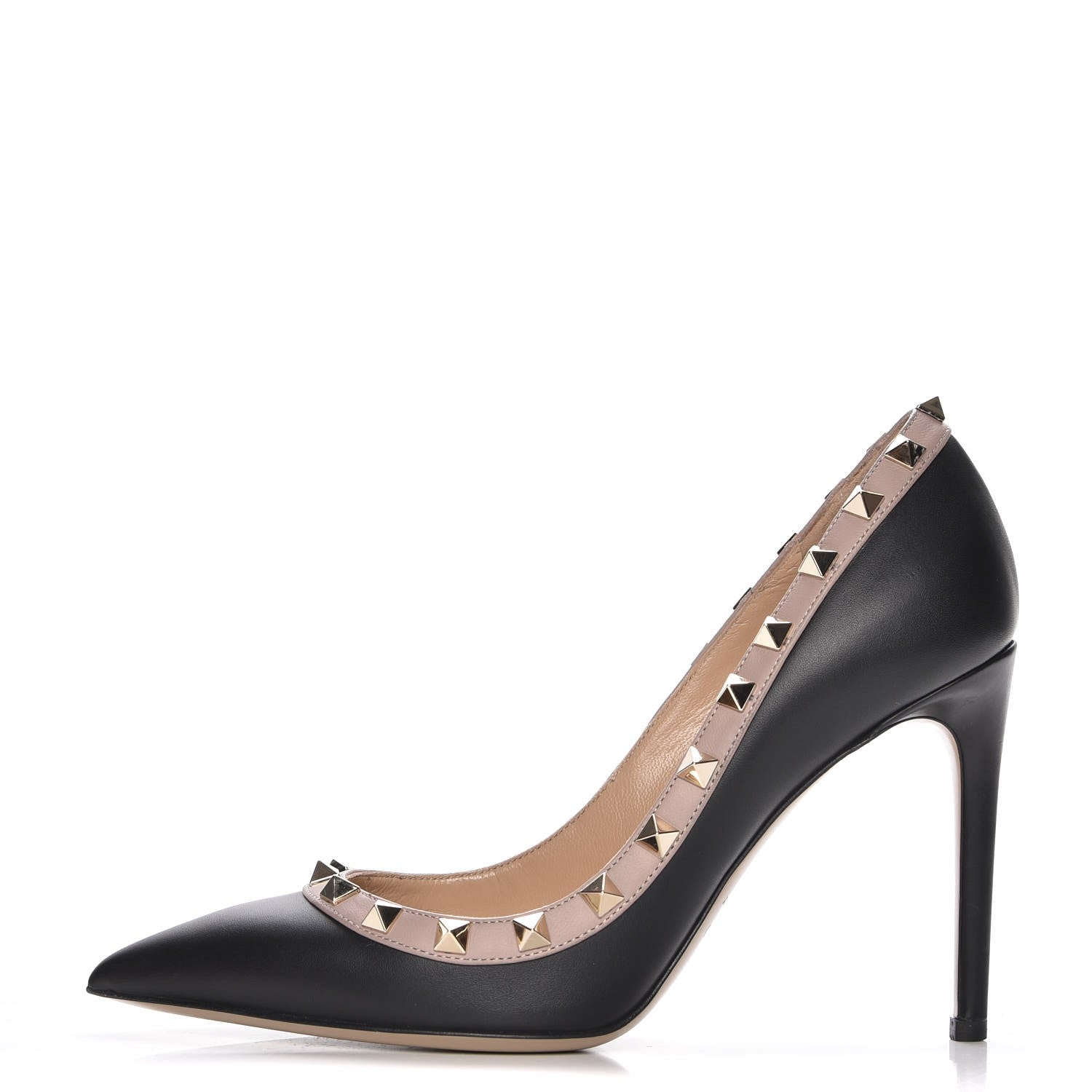 Valentino Garavani Nappa Rockstud 100mm Pumps 36 Black Poudre 1 of 10