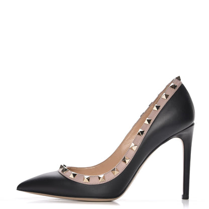 Valentino Garavani Nappa Rockstud 100mm Pumps 36 Black Poudre 1 of 10