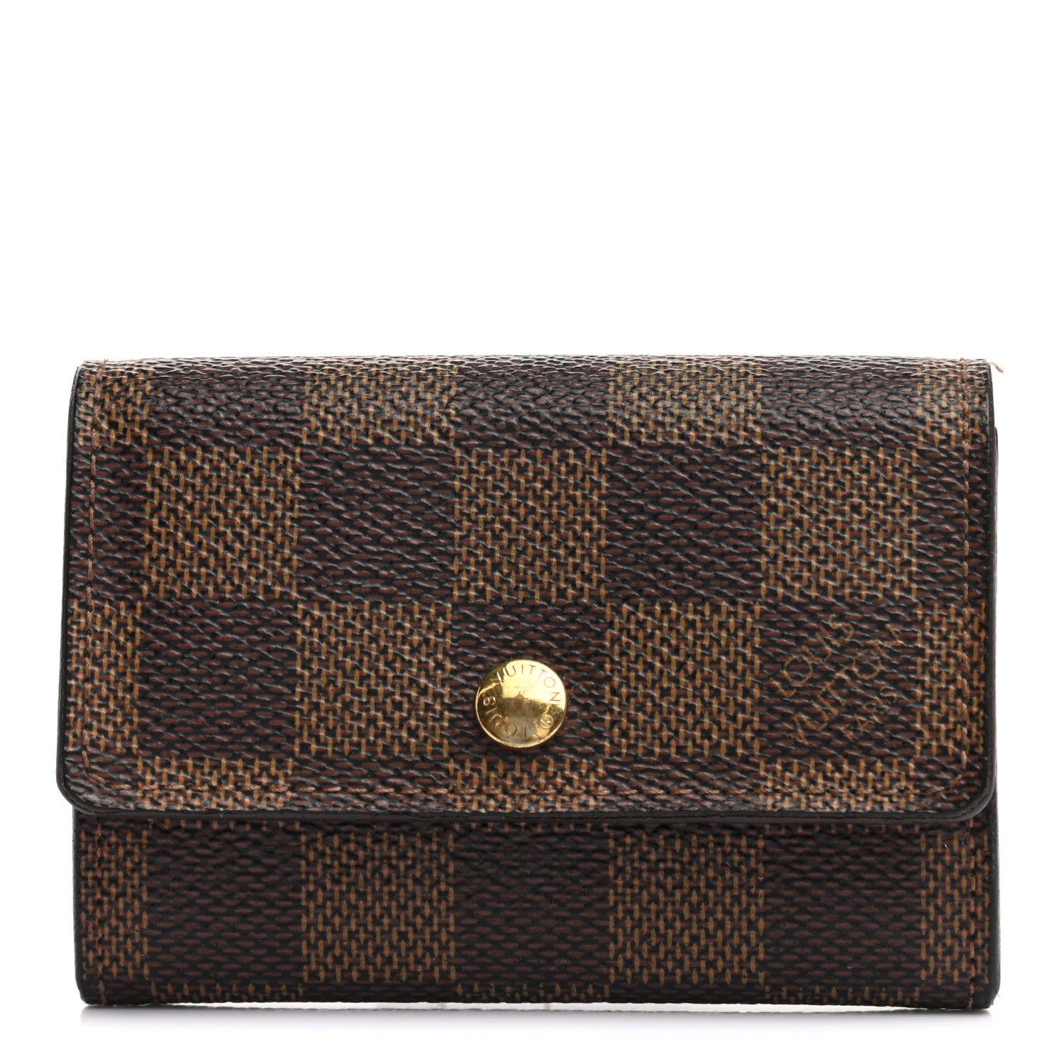 Louis Vuitton Damier Ebene Porte-Monnaie Plat Coin Purse 1 of 9