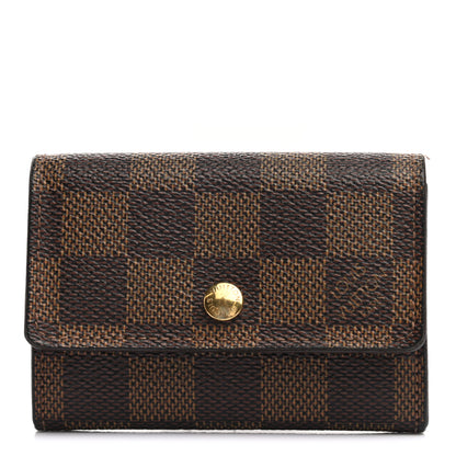 Louis Vuitton Damier Ebene Porte-Monnaie Plat Coin Purse 1 of 9