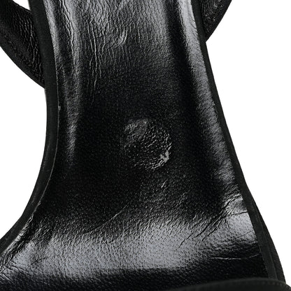Hermes Suede Slingback Sandals 37.5 Black 15 of 17