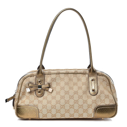 Gucci Monogram Small Princy Satchel Metallic 1 of 9