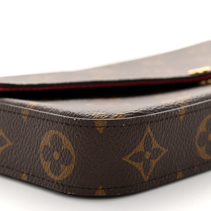 Louis Vuitton Monogram Pochette Felicie Chain Wallet Fuchsia 9 of 10