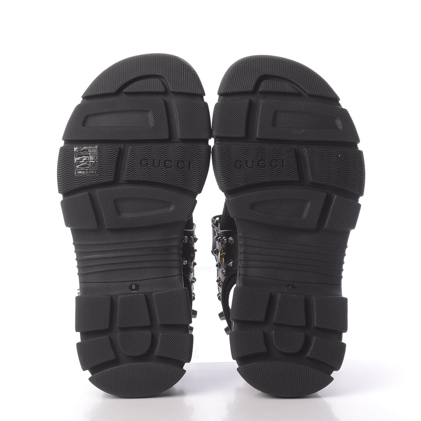 Nappa Mesh Studded Mens Aguru Sandals 8 Black