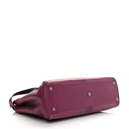 Fendi Goatskin Zucca Medium Peekaboo Iconic Satchel Ciclamino Tobacco Moro 4 of 12