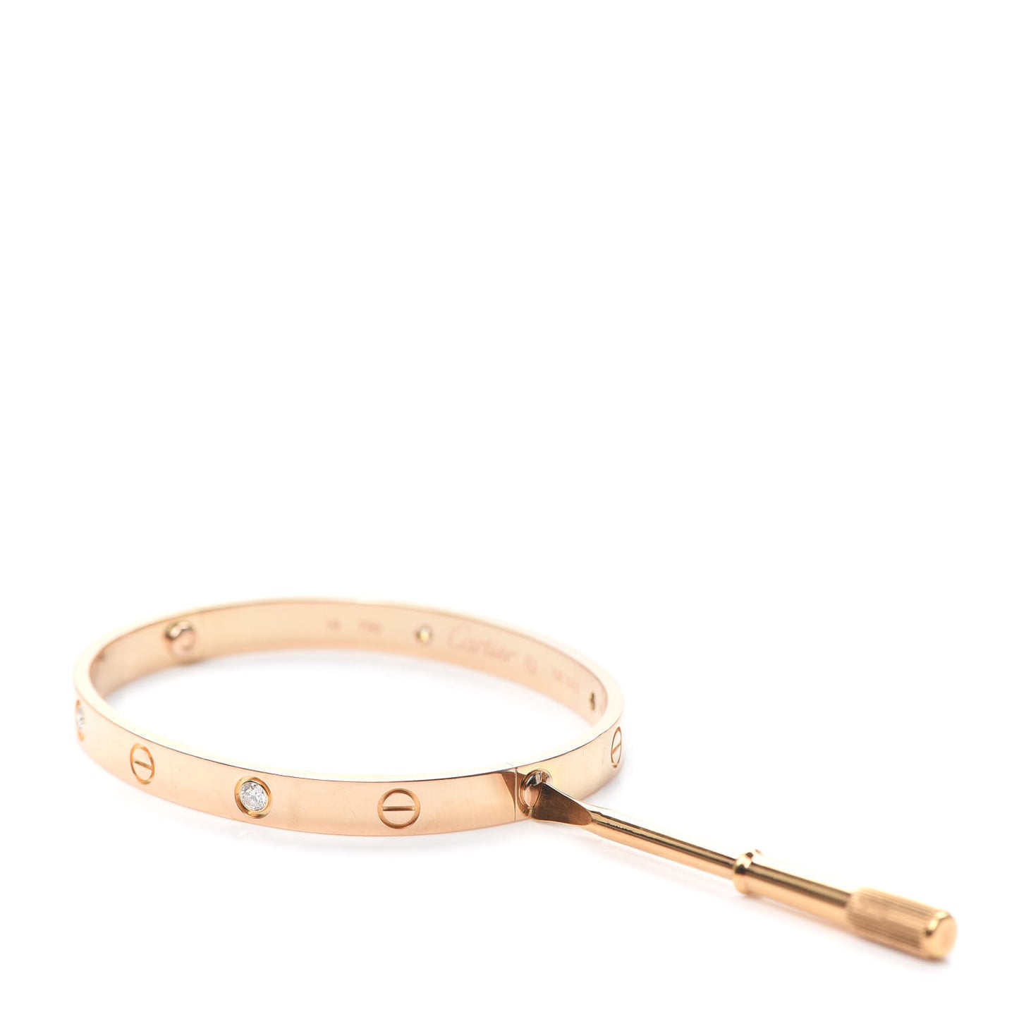 18K Pink Gold 4 Diamond LOVE Bracelet 18