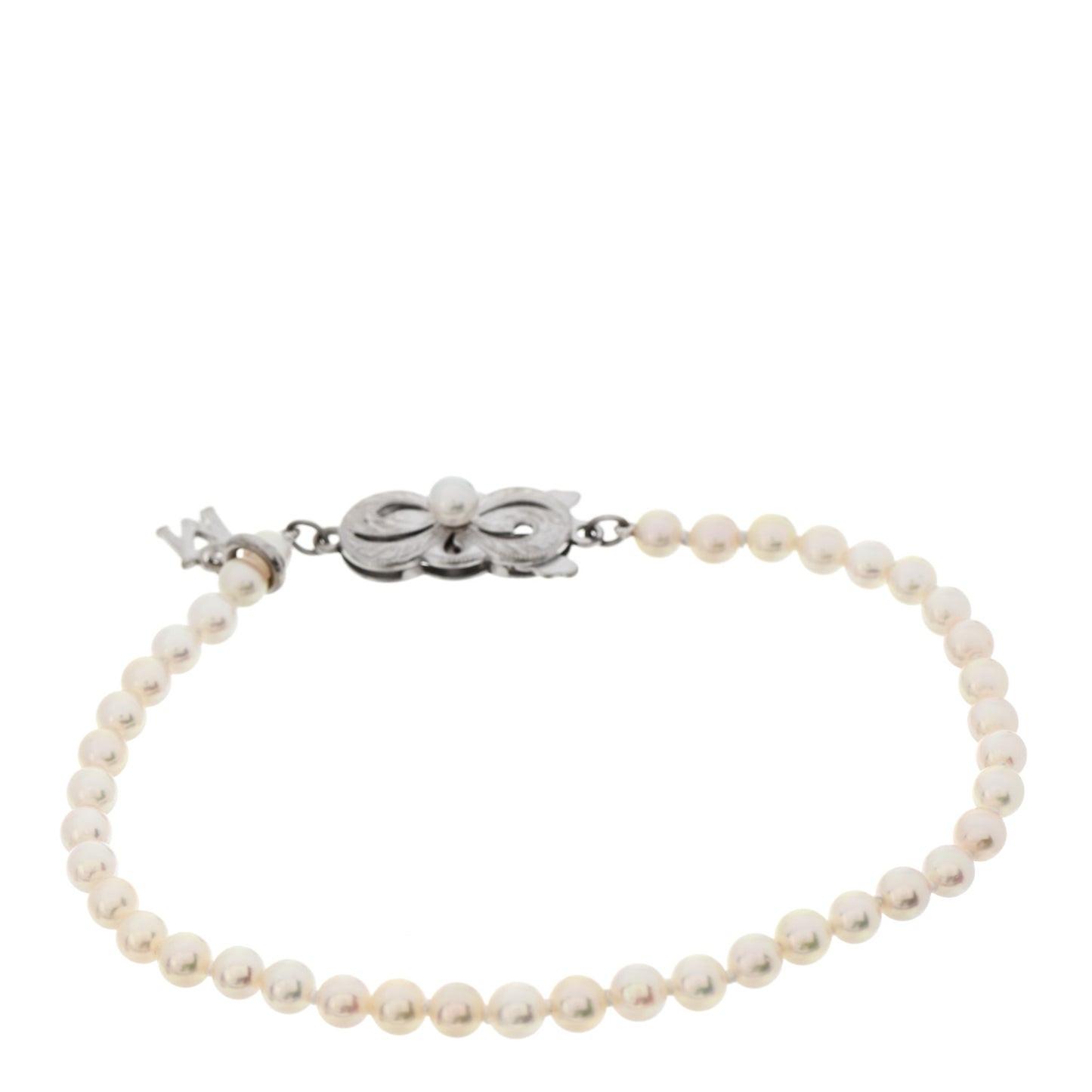 18K White Gold Akoya Pearl 3.5-4mm Strand Bracelet