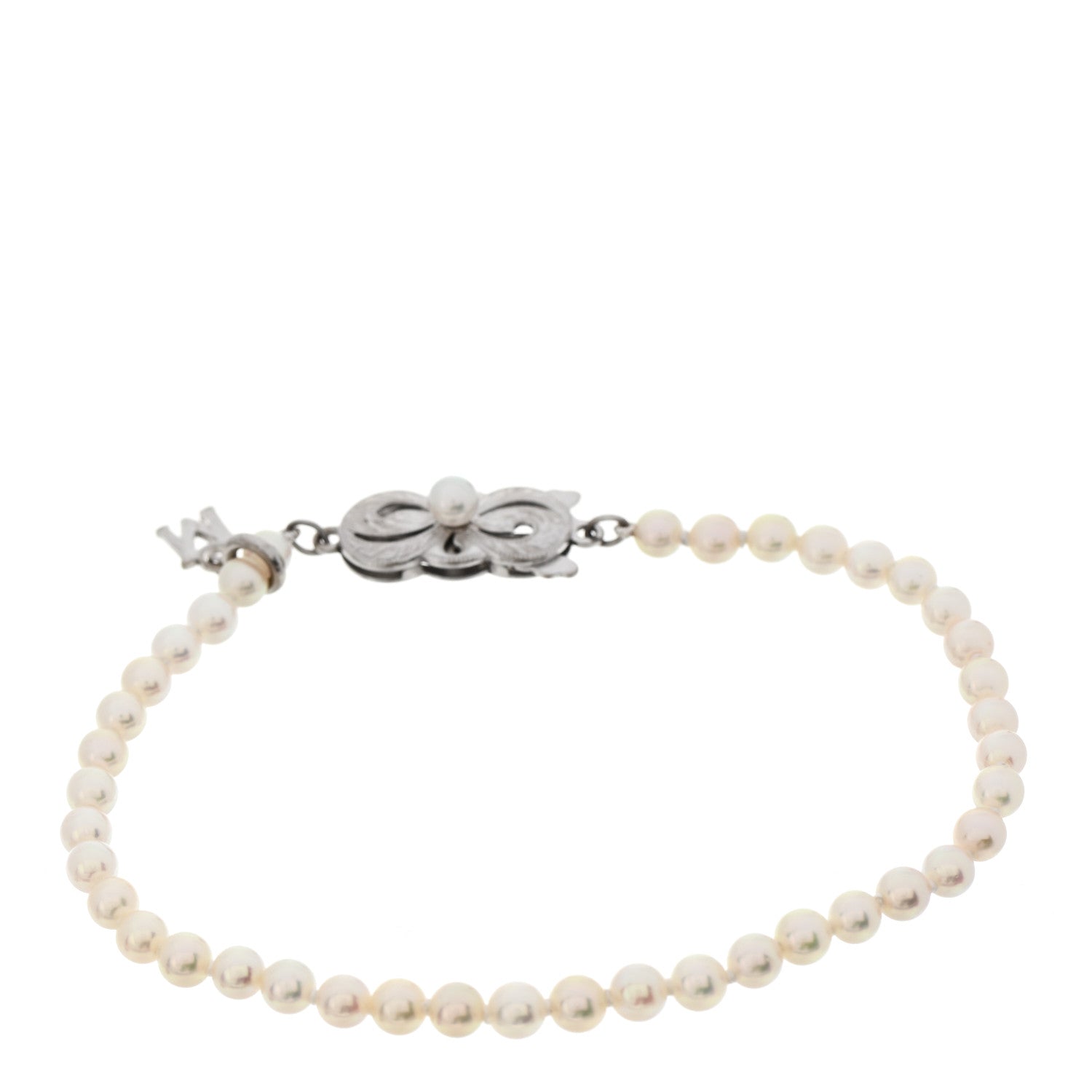 Mikimoto 18K White Gold Akoya Pearl 3.5-4mm Strand Bracelet 2 of 3