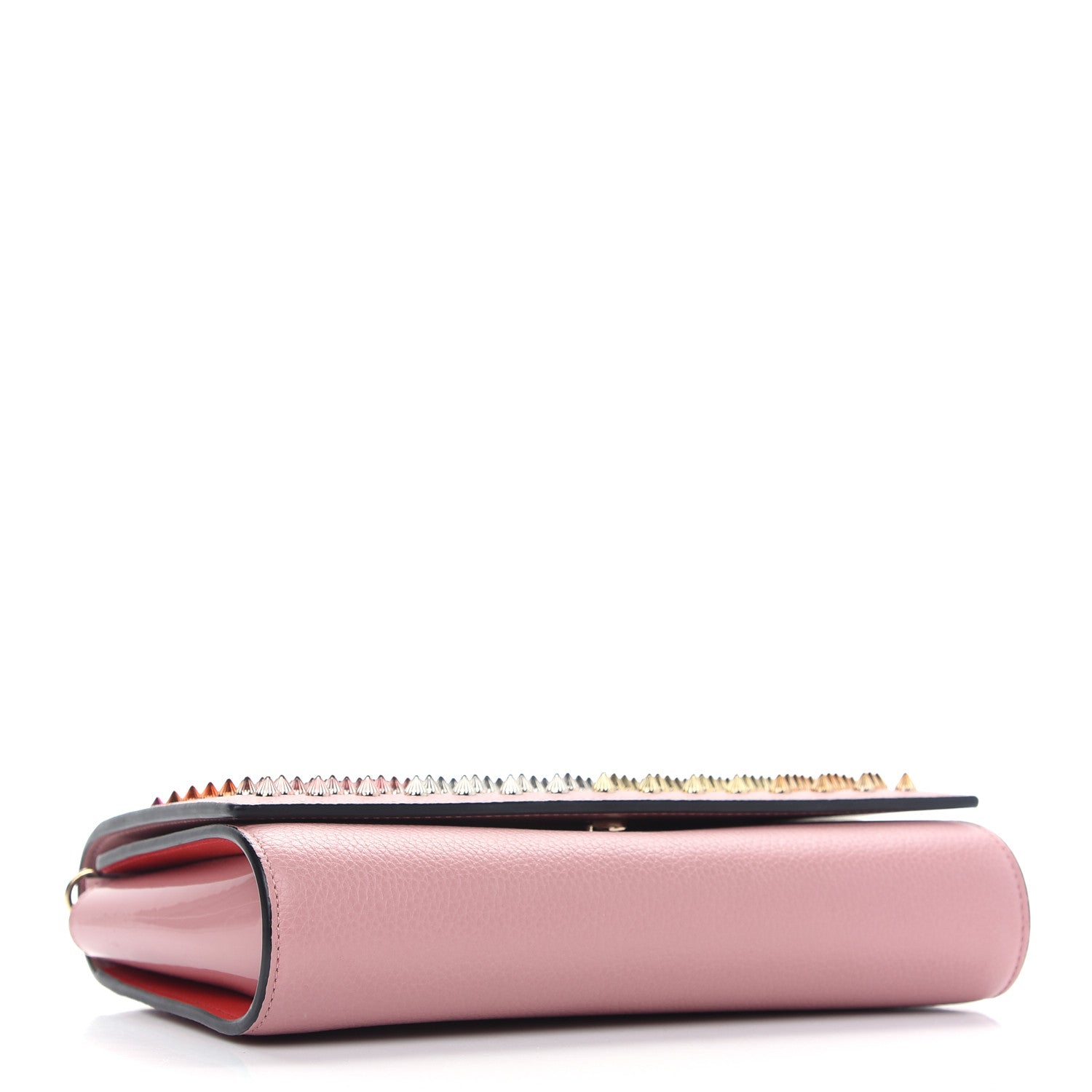 Christian Louboutin Calfskin Spikes Paloma Clutch Gold Dolly 3 of 8