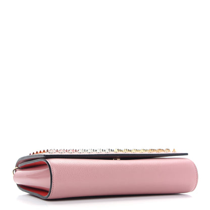 Christian Louboutin Calfskin Spikes Paloma Clutch Gold Dolly 3 of 8