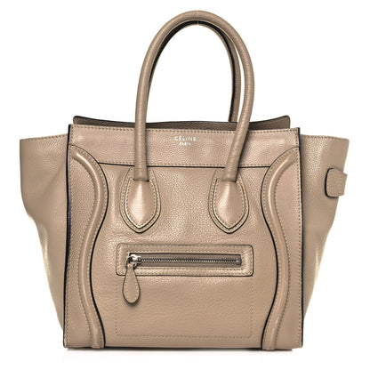 Celine Drummed Calfskin Micro Luggage Dune 1 of 19