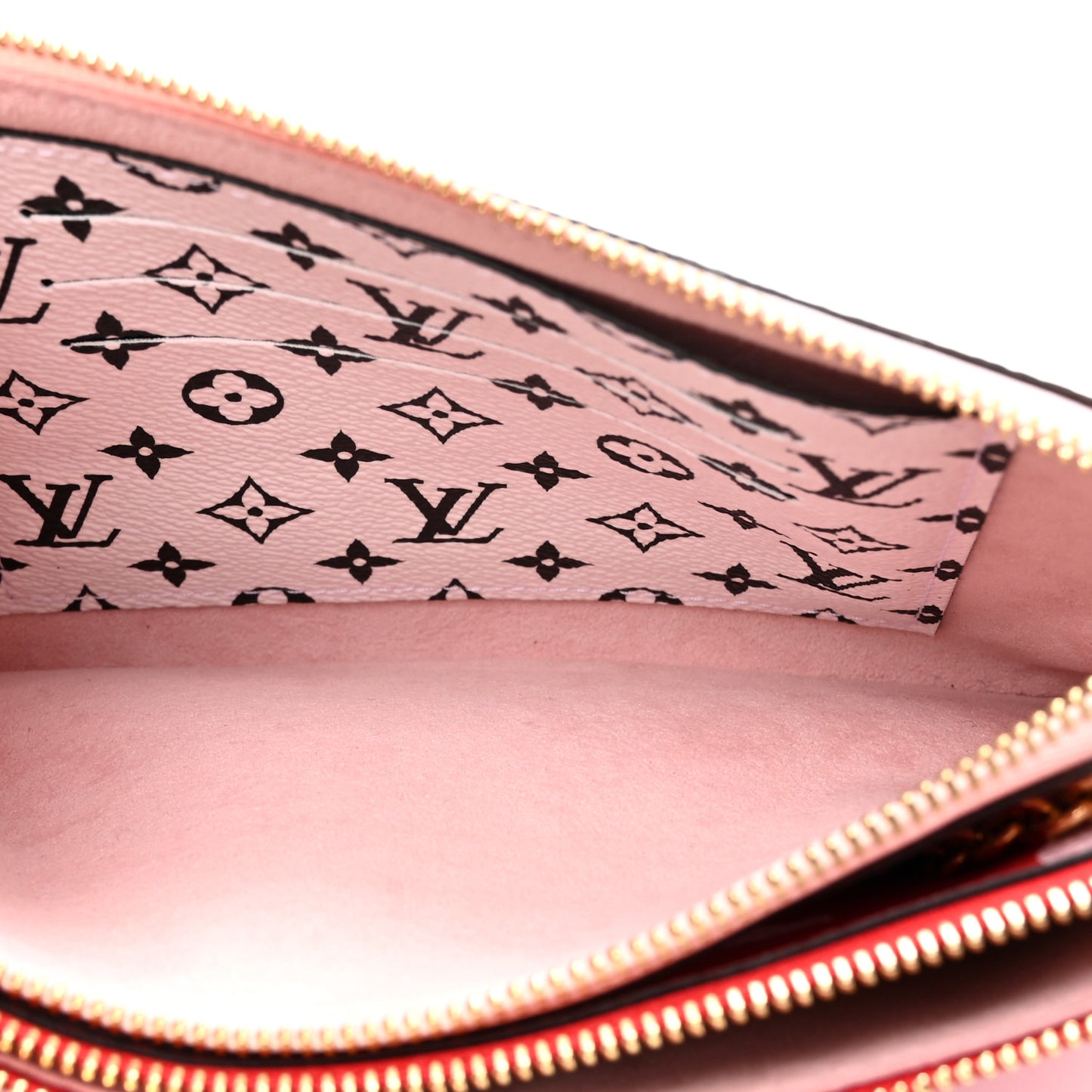Monogram Giant Double Zip Pochette Rouge