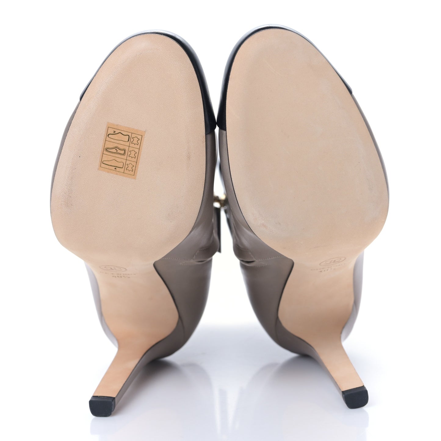 Calfskin Cap Toe CC Short Boots 40.5 Grey Black