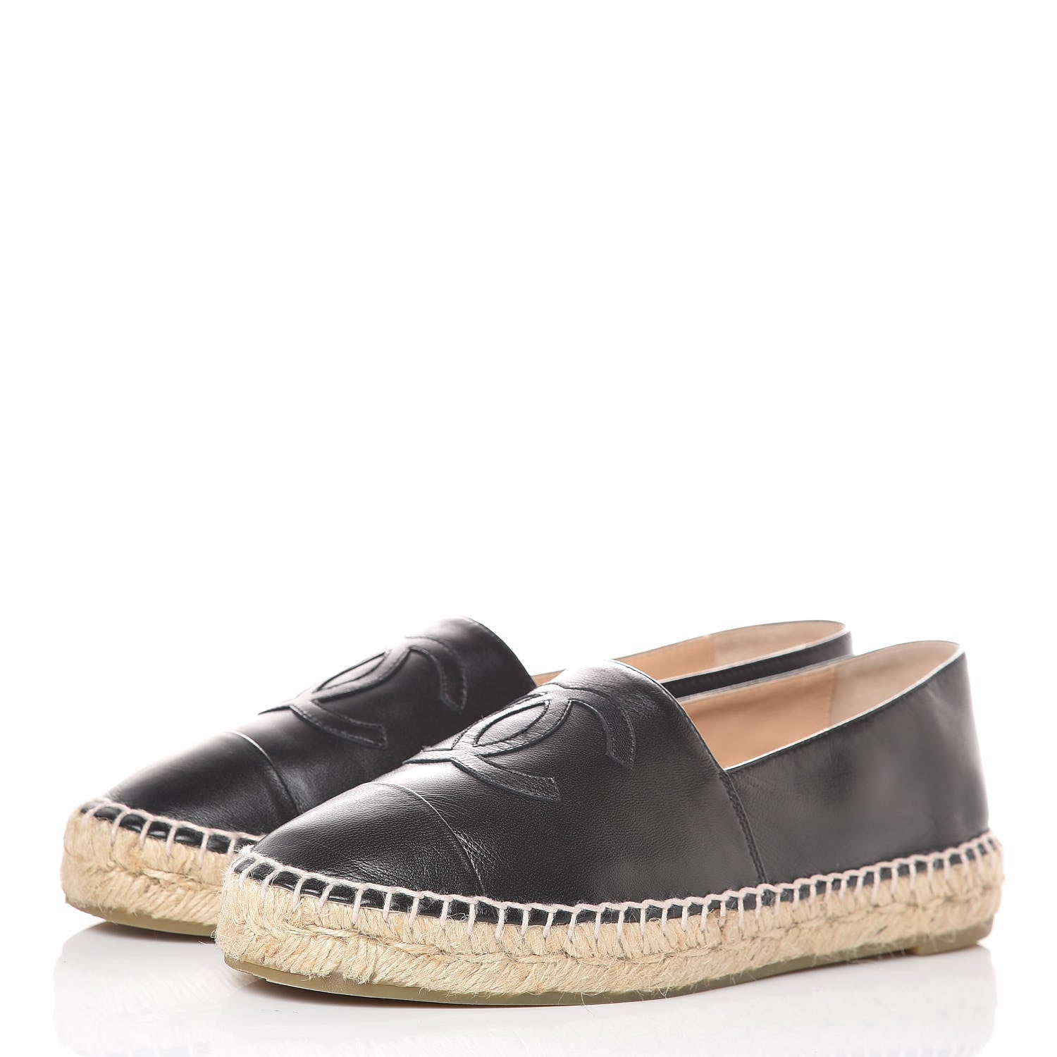 Chanel Lambskin CC Espadrilles 37 Black 3 of 12
