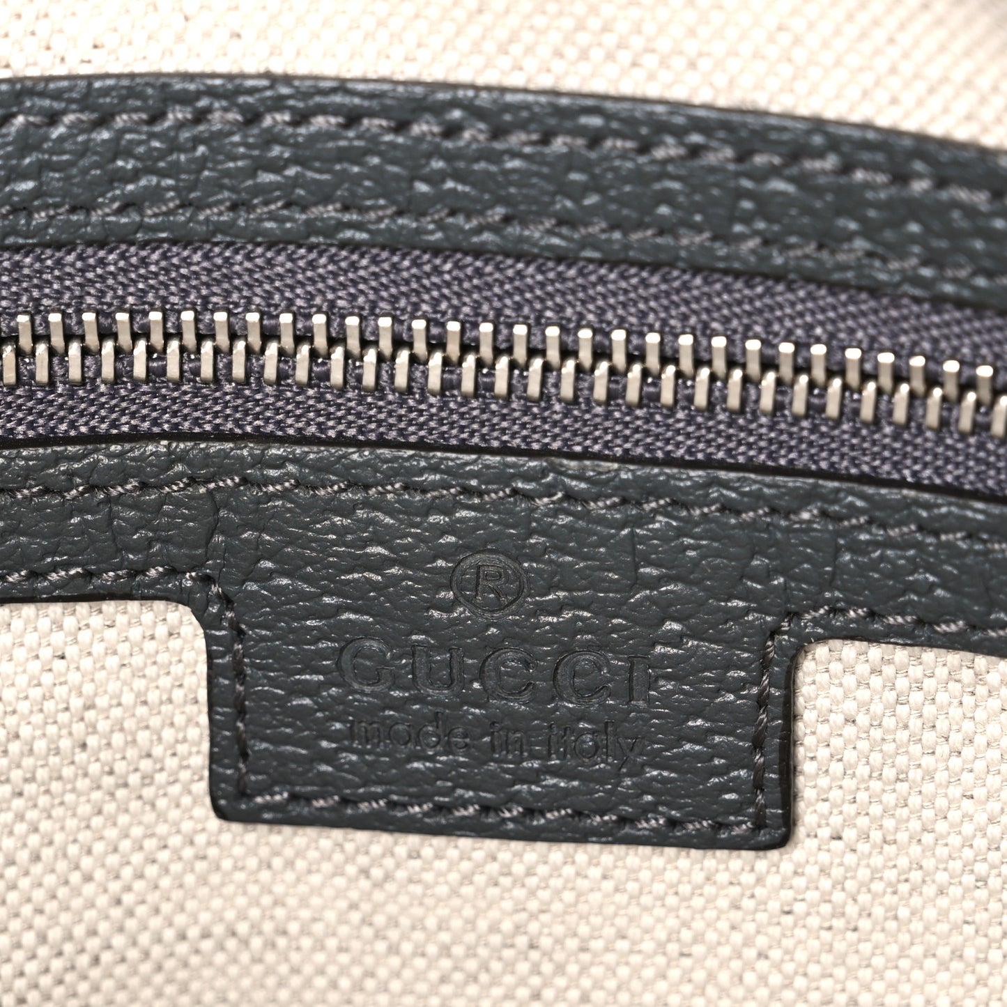 GG Supreme Monogram Textured Dollar Calfskin Web Ophidia Wristlet Shoulder Bag Grey Black Graphite Grey Grey Black Graphite Grey