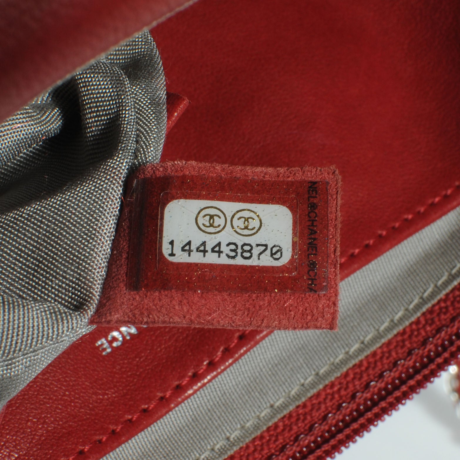 Chanel Lambskin Half Moon Wallet On Chain WOC Bag Red 7 of 9