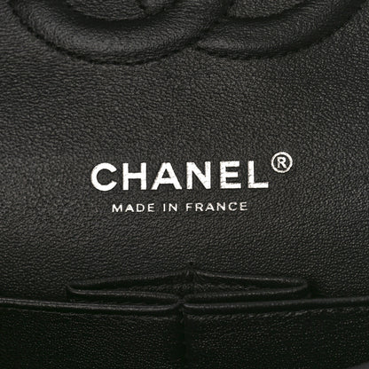 Chanel Shiny Crumpled Calfskin Quilted Medium Double Flap So Black 6 of 9