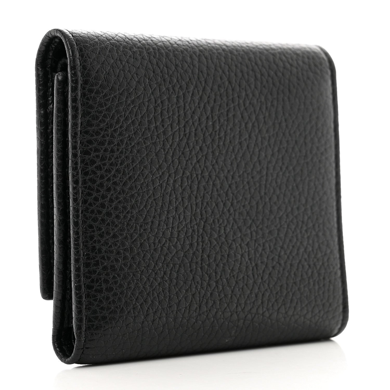 Gucci Pebbled Calfskin Soho Compact Flap Wallet Black 3 of 6