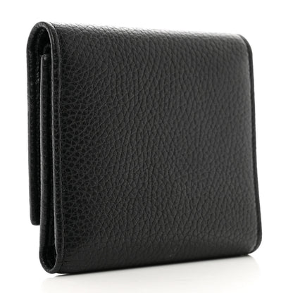 Gucci Pebbled Calfskin Soho Compact Flap Wallet Black 3 of 6