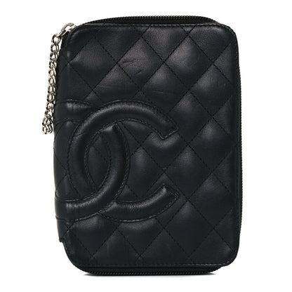 Chanel Calfskin Quilted Cambon Zip Around Cosmetic Pouch Black 1 of 9