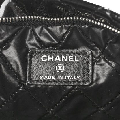 Chanel Patent Calfskin Quilted Beauty CC Clutch Black 7 of 10