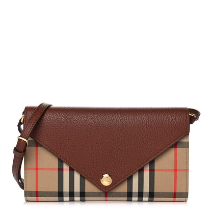 Burberry Vintage Check Grainy Calfskin Hanna Crossbody Tan 1 of 9