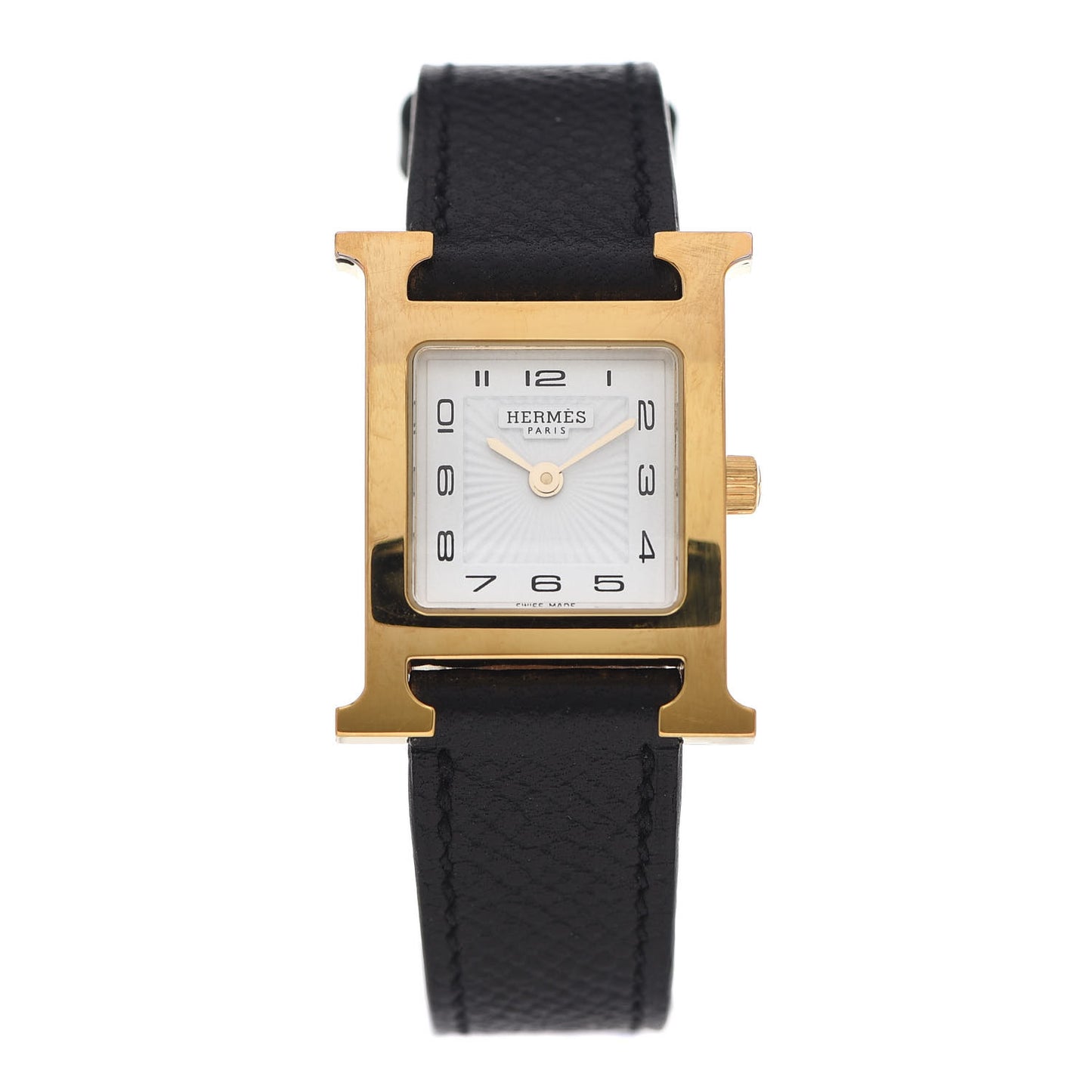 Stainless Steel Epsom 21mm Heure H Hour Quartz Watch Noir