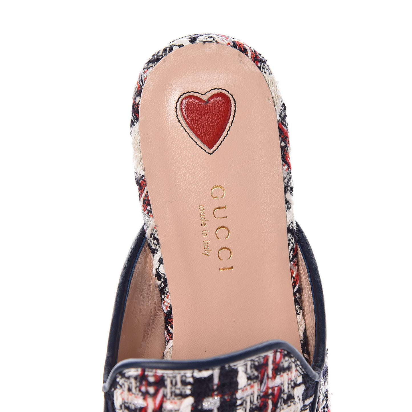 Tweed Check Womens Princetown Slippers 35.5 Gardenia Ink Blue Agata