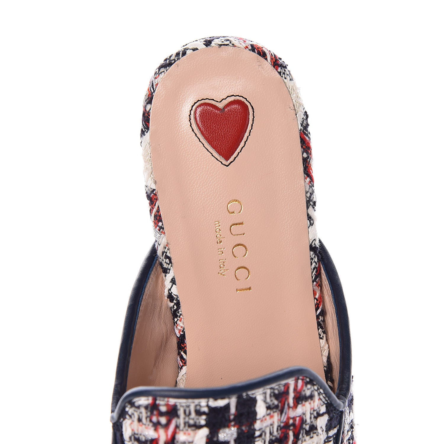Gucci Tweed Check Womens Princetown Slippers 35.5 Gardenia Ink Blue Agata 11 of 18