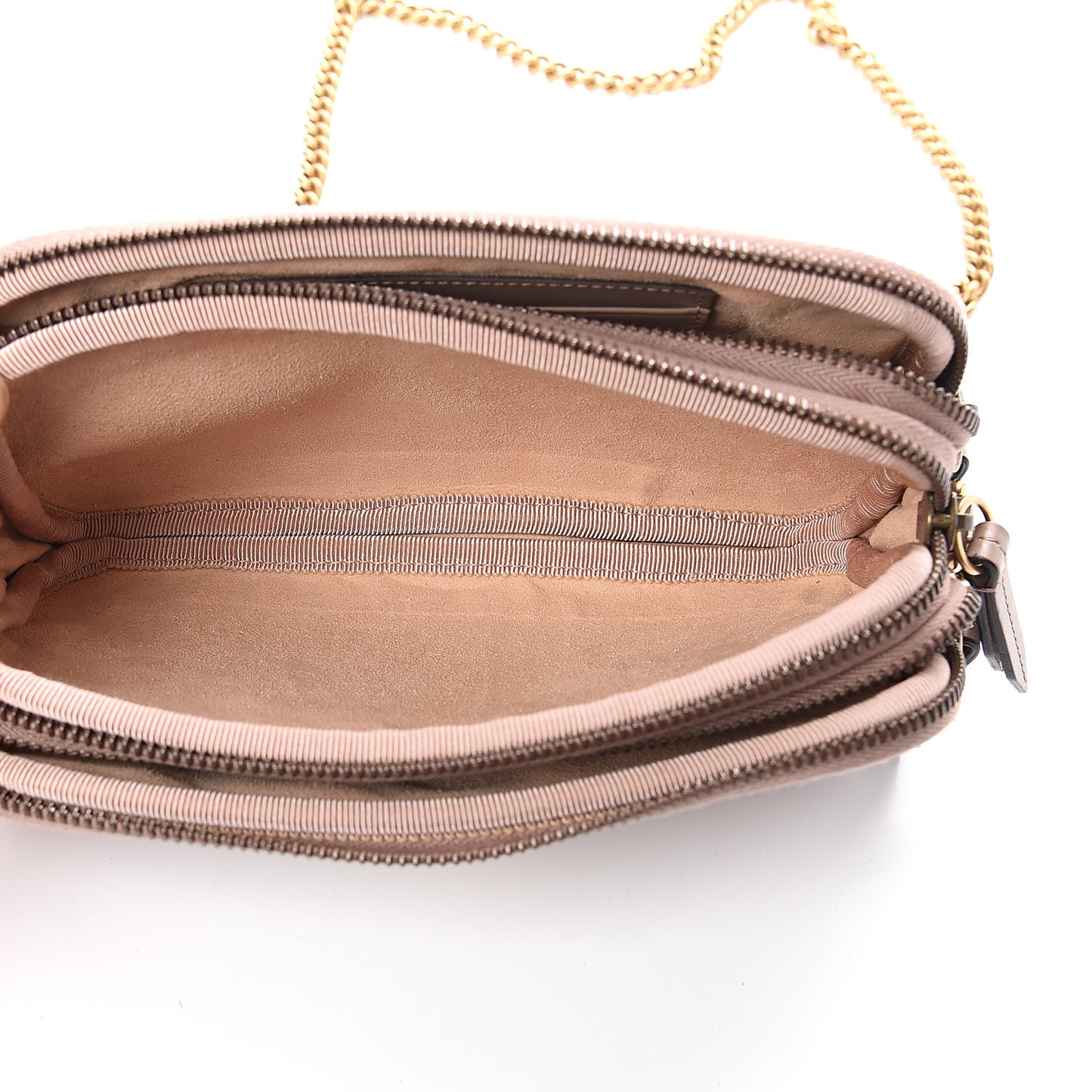 Calfskin Matelasse Mini GG Marmont Chain Crossbody Bag Porcelain Rose